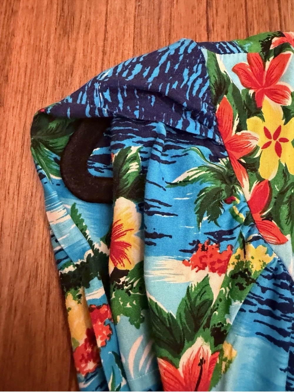 Made in Hawaii Tropical Floral Shift Dress Blue Multicolor Medium Aloha - Picture 6 of 6